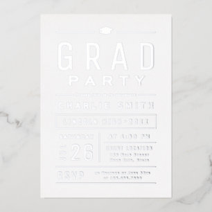 Silver Modern Simple Typography Graduation Party