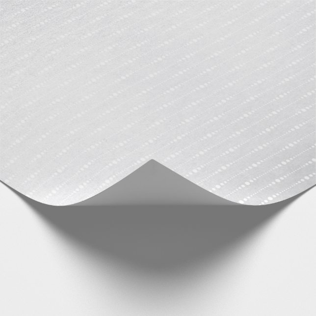 Silver Monochromatic Grey Delicate Drops Stripes Wrapping Paper (Corner)