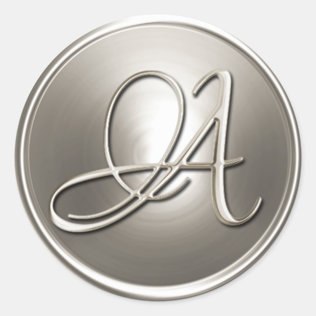 Silver Monogram A Envelope Seal (Front)