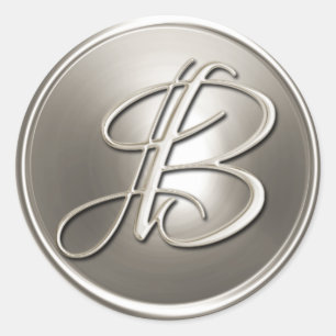 Silver Monogram B Envelope Seal
