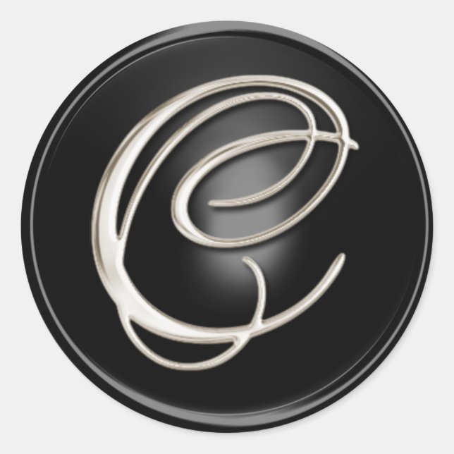 Silver Monogram C Envelope Seal (Front)