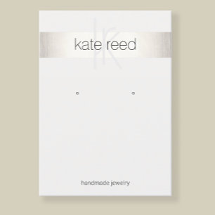 Silver Monogram Earring Display Business Card
