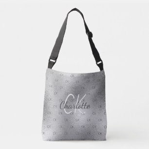 Silver monogram elegant modern crossbody bag