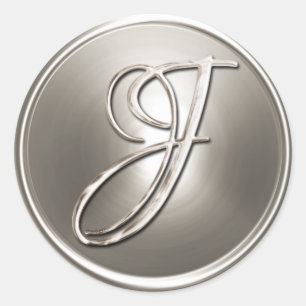 Silver Monogram J Envelope Seal