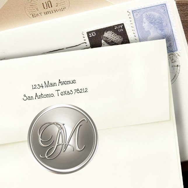 Silver Monogram M Envelope Seal (Creator Uploaded)