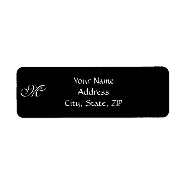 Silver Monogram Polka Dots Return Address Label (Front)