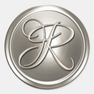 Silver Monogram R Envelope Seal