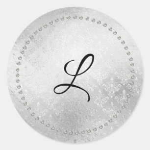 Silver monogram stickers