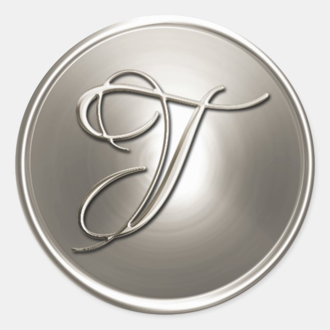 Silver Monogram T Envelope Seal (Front)