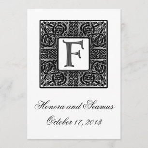Silver Monogrammed Celtic Wedding Invitation