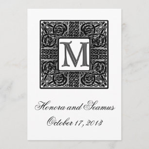 Silver Monogrammed Celtic Wedding Invitation