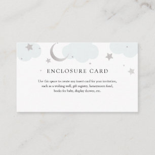Silver Moon and Blue Clouds Enclosure Card