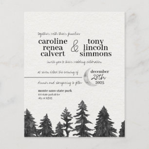 Silver Moon Budget Flyer Wedding Invitation
