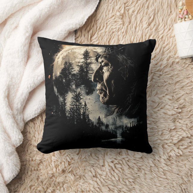 SIlver Moon Lone Indian Cushion (Blanket)