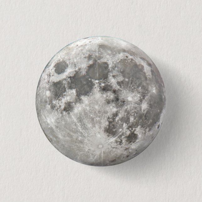 Silver Moon Round  3 Cm Round Badge (Front)