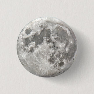 Silver Moon Round  3 Cm Round Badge