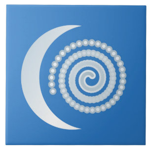 Silver Moon Spiral Ceramic Tile