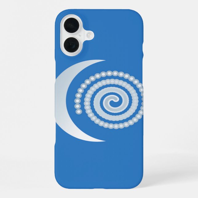 Silver Moon Spiral iPhone Case (Back)