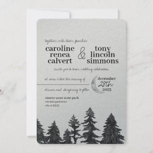 Silver Moon Wedding Invitation