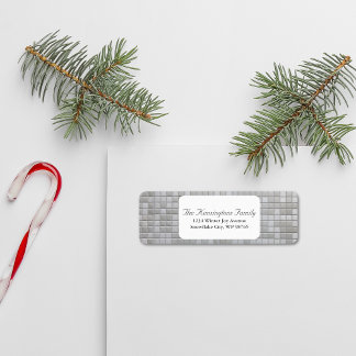 Silver Mosaic Festive Winter Address Return Address Label