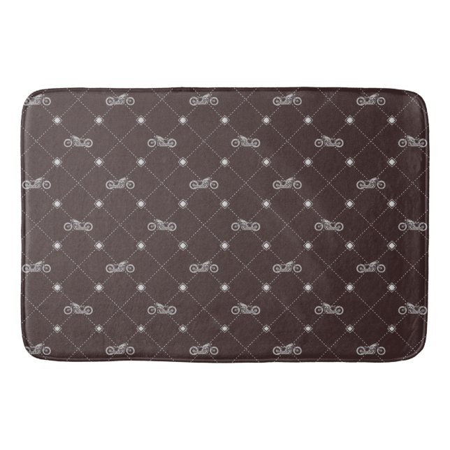 Silver Motorcycle Bath Mat (Front)
