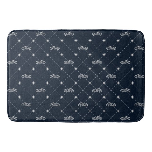 Silver Motorcycle Bath Mat (Front)