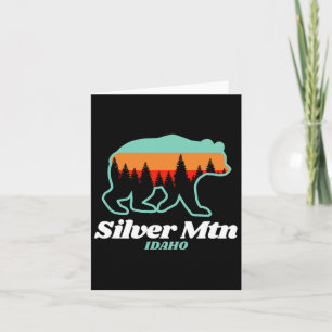 Silver Mountain Idaho Skiing Snowboarding Bear  Card