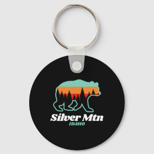 Silver Mountain Idaho Skiing Snowboarding Bear Key Ring