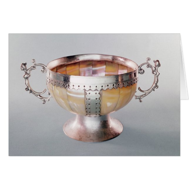 Silver mounted mother-of-pearl wassail bowl (Front Horizontal)