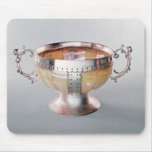 Silver mounted mother-of-pearl wassail bowl mouse pad