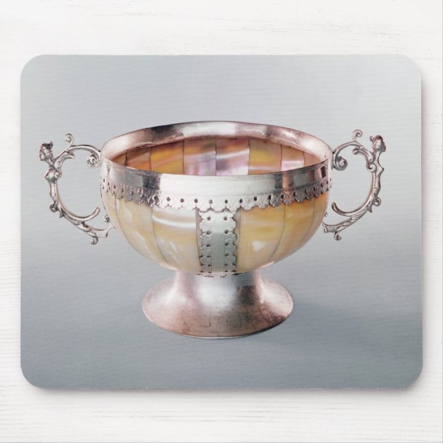 Silver mounted mother-of-pearl wassail bowl mouse pad (Front)