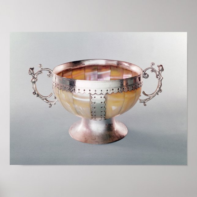 Silver mounted mother-of-pearl wassail bowl poster (Front)