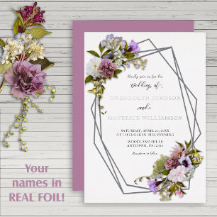 Silver Multicolored Floral Geometric Wedding