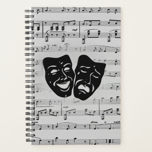 Silver Music and Theatre Masks Planner (Front)