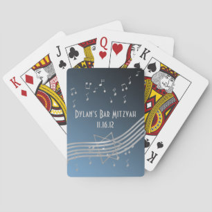 Silver Music Bar Mitzvah Playing Cards