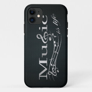 Silver Music is Life with Metal Mesh iPhone 11 Case