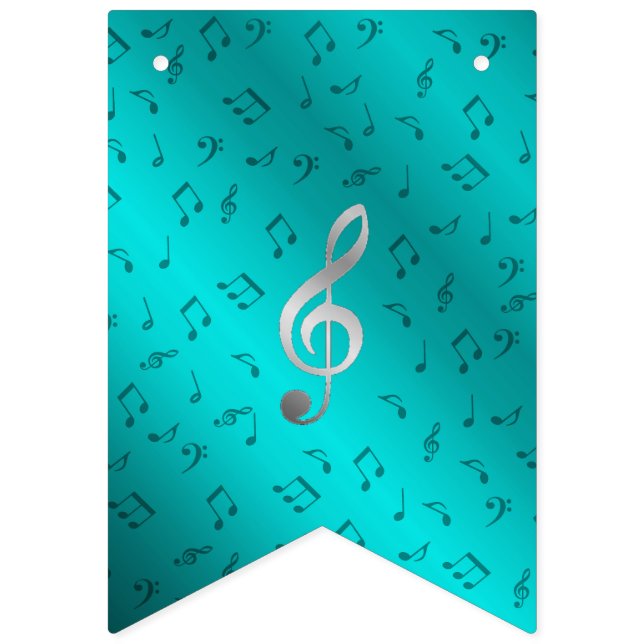 silver music notes bunting  (Sixteenth Flag)
