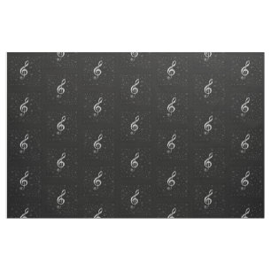 silver music notes Fabric, colourful house textile Fabric
