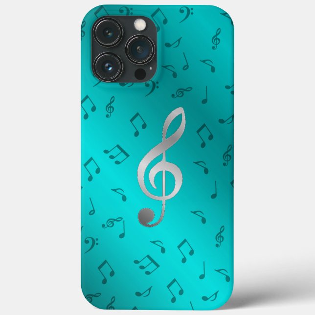 silver music notes otter box OtterBox iPhone case (Back)