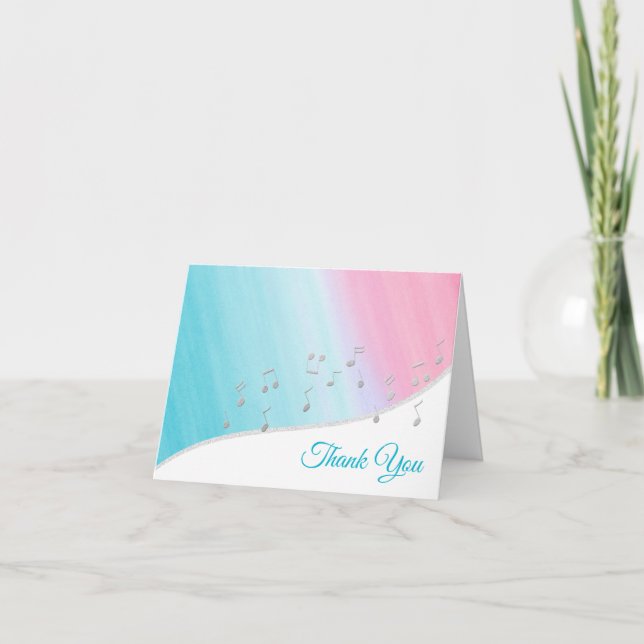 Silver Music Notes Thank You (Front)