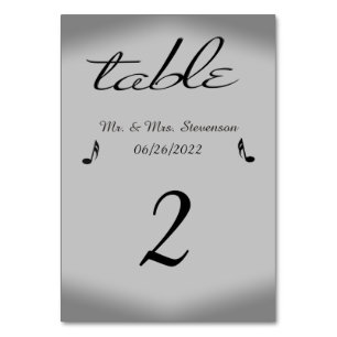 Silver Music Theme Name and Date Table Number