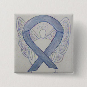 Silver Mystic Angel Awareness Ribbon Art Pins