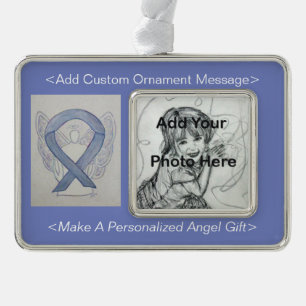Silver Mystic Awareness Ribbon Angel Ornament