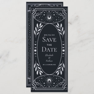 Silver Mystical Sun Moon Tarot Card Save the Date