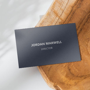 Silver Navy Blue Modern Minimalist Professional Business Card