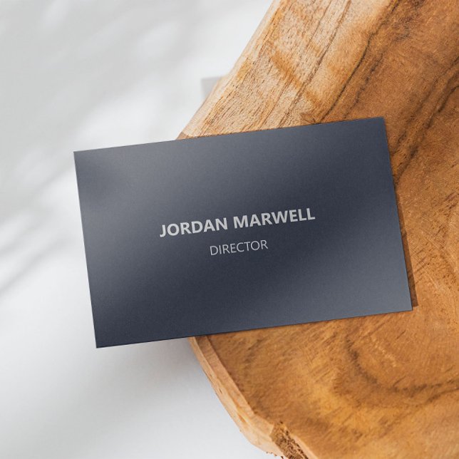 Silver Navy Blue Modern Minimalist Professional  Business Card (Creator Uploaded)