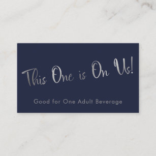Silver & Navy Casual Drink Tickets Insert Cards