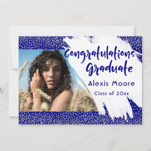 Silver & Navy Graduation Announcement w/ Picture