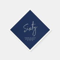 Silver & Navy Sixty Modern 60th Birthday Party