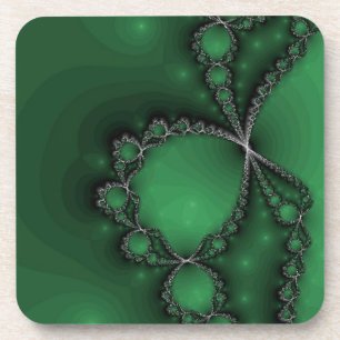 Silver Necklace on Green Coaster